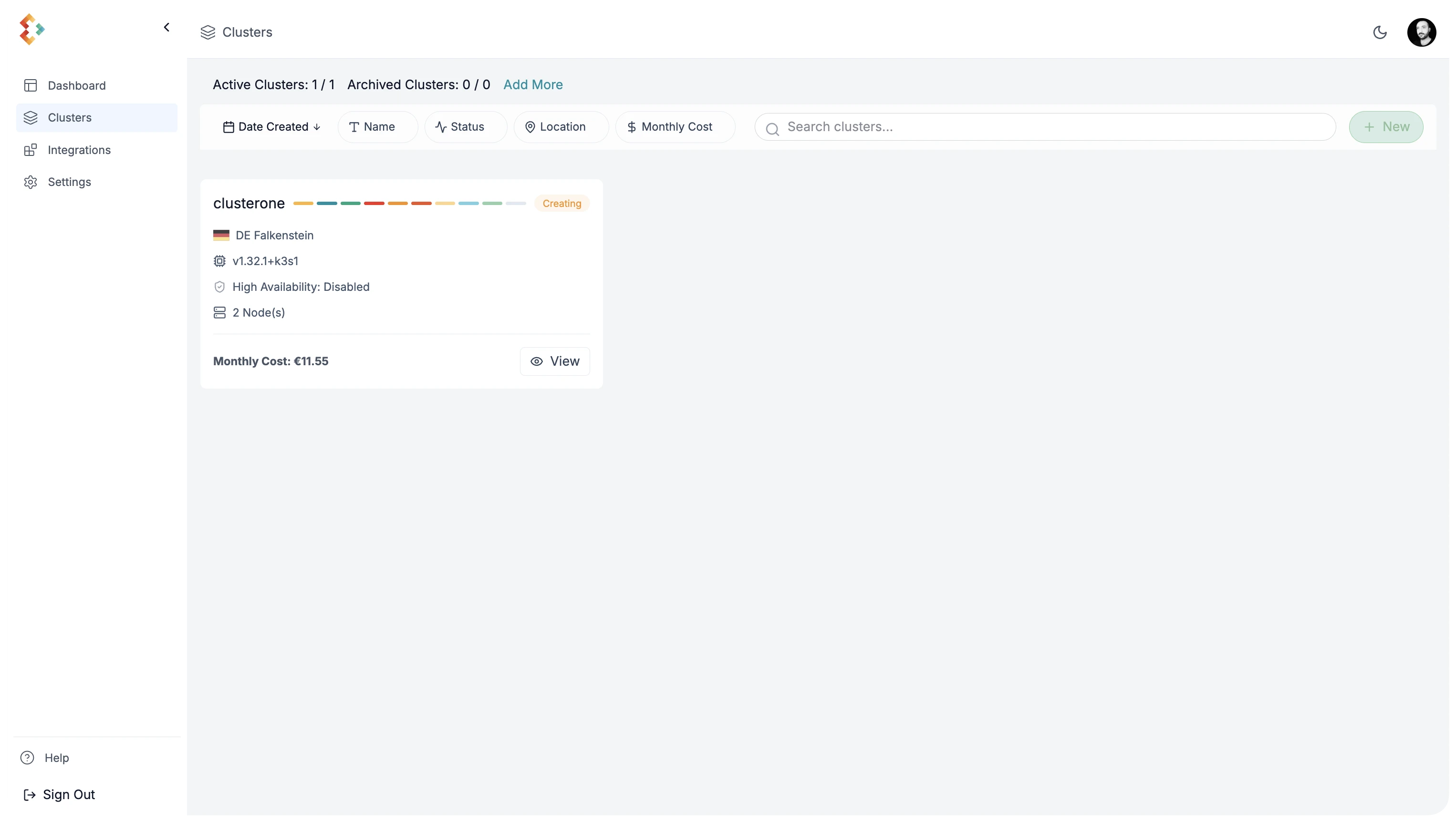 Cluster Progress